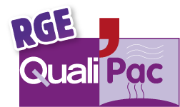 Logo Qualipac RGE, EPC Galipaud, électricien, plombier, chauffagiste à Montréverd